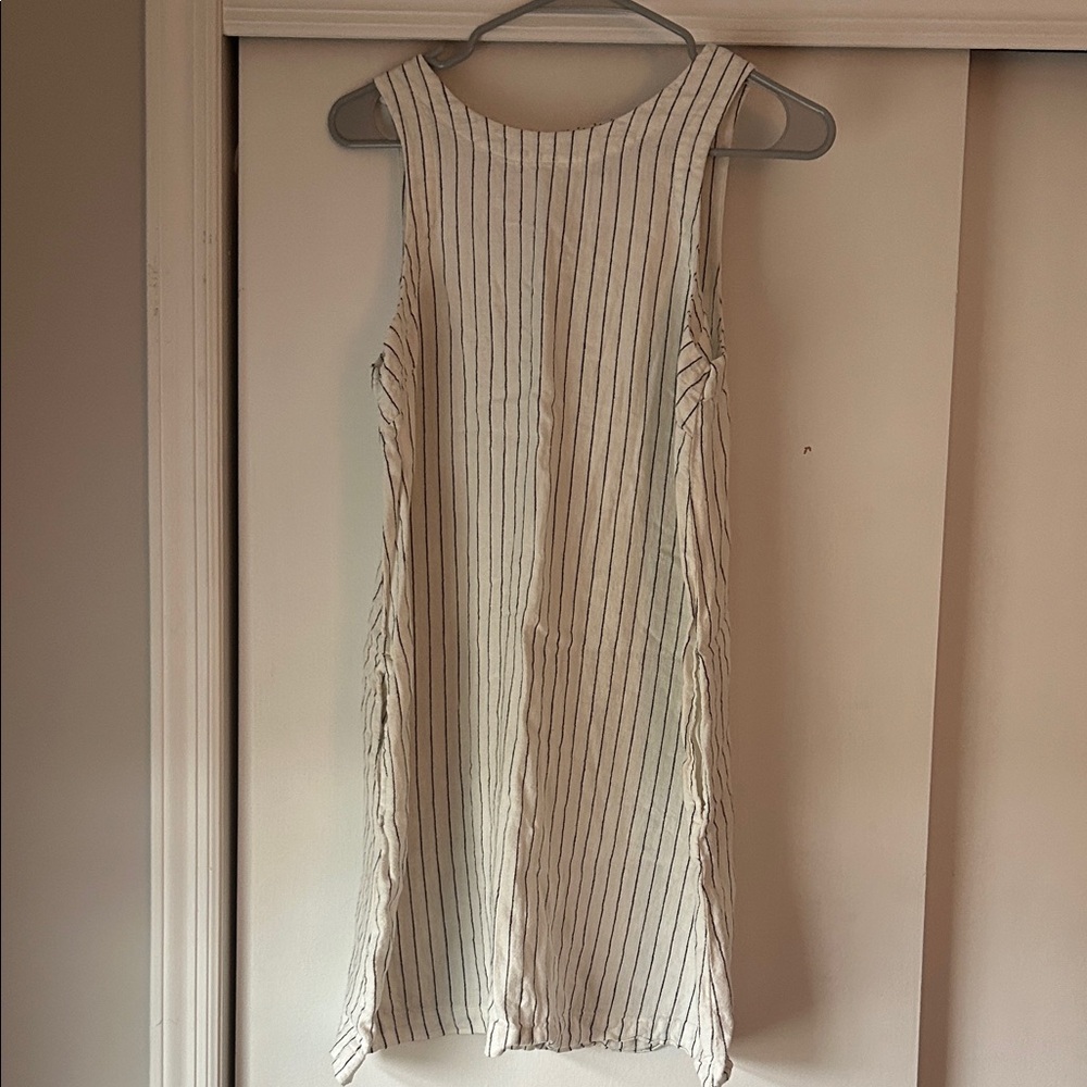 a new day White and Black Striped Mini Dress